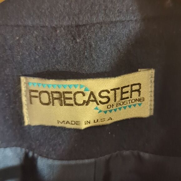 Forecaster Of Boston Navy Wool Blend Button Coat Size 12 Pocket Unisex Elegant - Picture 2 of 10